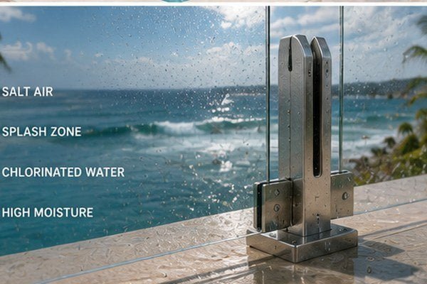316 stainless steel coastal pool handrail selection