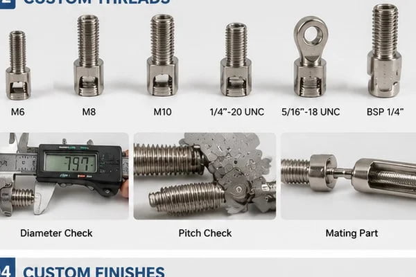OEM wire rope fittings customization OEM-made wire rope fittings with custom threads lengths and finishes
