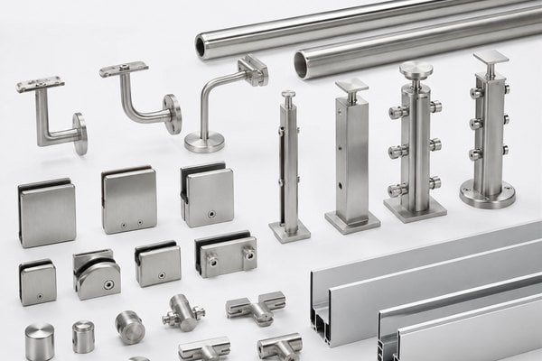 glass balustrade hardware categories including clamps posts channels and handrails