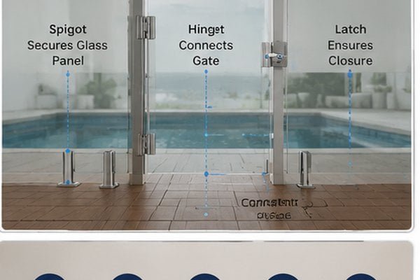 pool fence hardware compatibility checklist with dimensions and drawings