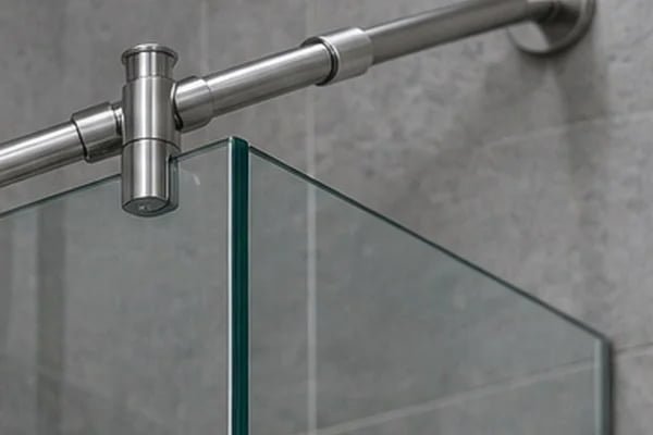 frameless glass shower hardware materials and finishes