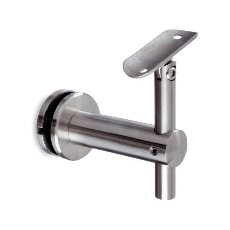 Pivoting Glass Handrail Bracket — Reference silver appearance — SSR-001