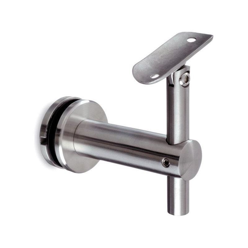 Pivoting Glass Handrail Bracket — Reference silver appearance — SSR-001