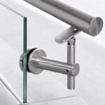 Pivoting Glass Handrail Bracket — Reference silver appearance — SSR-001