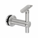 Pivoting Glass Handrail Bracket — Matte silver appearance concept — SSR-002