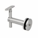Pivoting Glass Handrail Bracket — Matte silver appearance concept — SSR-002