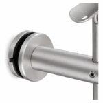 Pivoting Glass Handrail Bracket — Matte silver appearance concept — SSR-002
