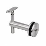 Pivoting Glass Handrail Bracket — Fine-brushed silver appearance concept — SSR-003