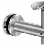 Pivoting Glass Handrail Bracket — Fine-brushed silver appearance concept — SSR-003