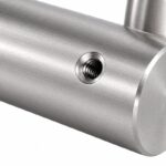 Pivoting Glass Handrail Bracket — Fine-brushed silver appearance concept — SSR-003