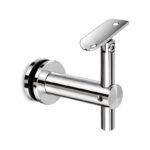 Pivoting Glass Handrail Bracket — Reflective silver appearance concept — SSR-004