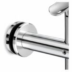 Pivoting Glass Handrail Bracket — Reflective silver appearance concept — SSR-004