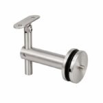 Pivoting Glass Handrail Bracket — Satin silver appearance concept — SSR-005