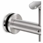 Pivoting Glass Handrail Bracket — Satin silver appearance concept — SSR-005
