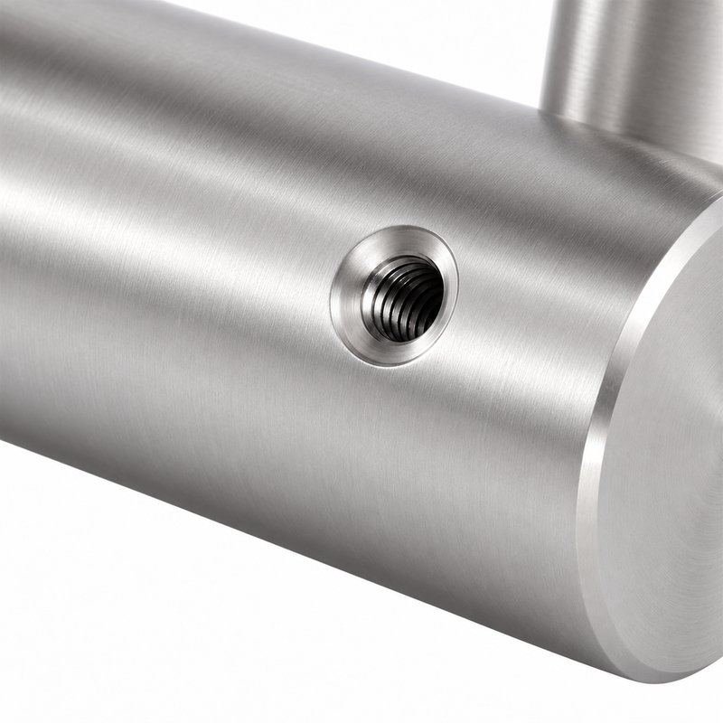 Pivoting Glass Handrail Bracket — Satin silver appearance concept — SSR-005