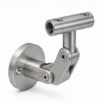 Articulated Wall Handrail Sleeve Bracket — Reference silver appearance