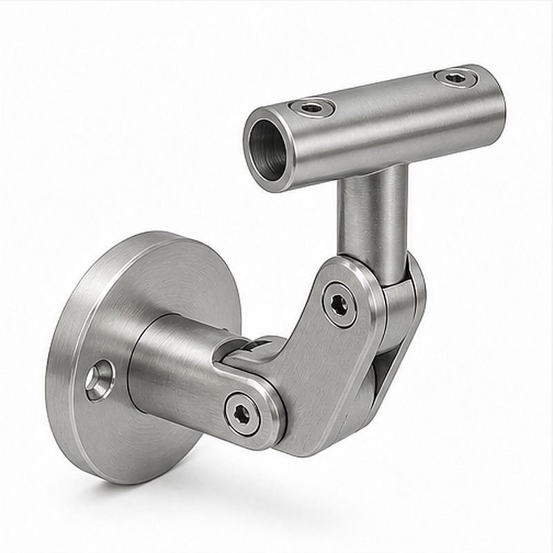 Articulated Wall Handrail Sleeve Bracket — Reference silver appearance