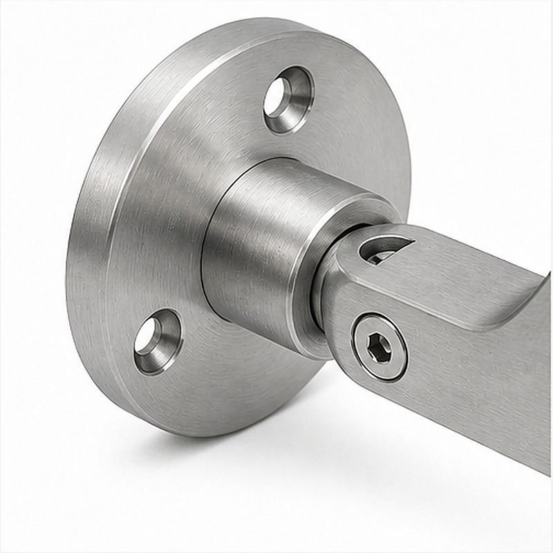 Articulated Wall Handrail Sleeve Bracket — Reference silver appearance