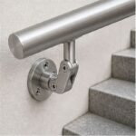 Articulated Wall Handrail Sleeve Bracket — Reference silver appearance