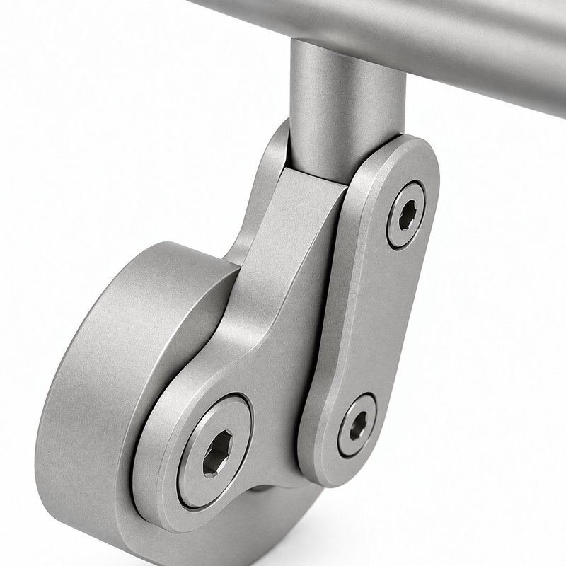 Articulated Wall Handrail Sleeve Bracket — Matte silver appearance concept