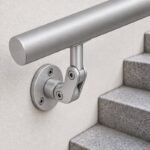 Articulated Wall Handrail Sleeve Bracket — Matte silver appearance concept