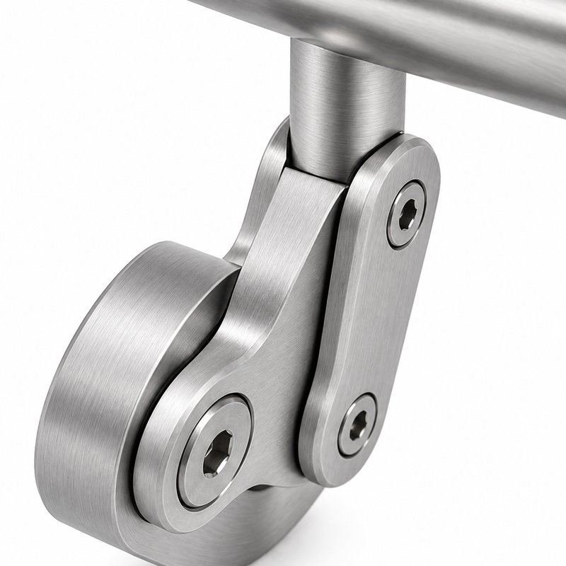 Articulated Wall Handrail Sleeve Bracket — Fine-brushed silver appearance concept