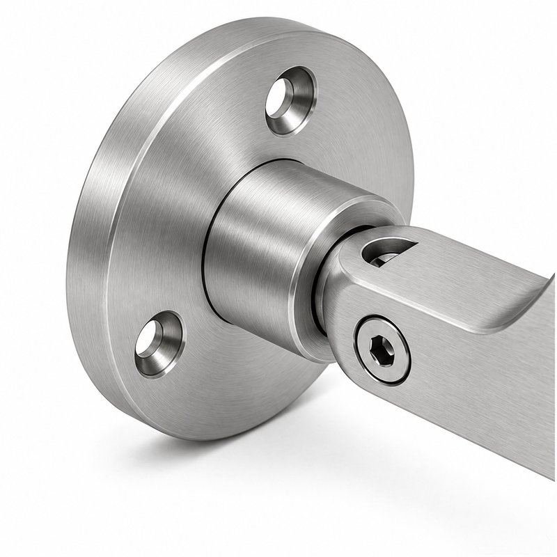Articulated Wall Handrail Sleeve Bracket — Fine-brushed silver appearance concept
