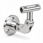 Articulated Wall Handrail Sleeve Bracket — Reflective silver appearance concept
