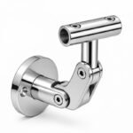 Articulated Wall Handrail Sleeve Bracket — Reflective silver appearance concept