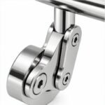 Articulated Wall Handrail Sleeve Bracket — Reflective silver appearance concept