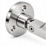 Articulated Wall Handrail Sleeve Bracket — Reflective silver appearance concept