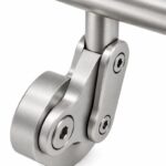 Articulated Wall Handrail Sleeve Bracket — Satin silver appearance concept