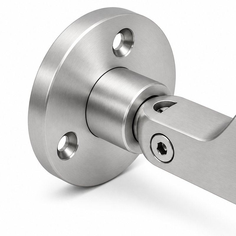 Articulated Wall Handrail Sleeve Bracket — Satin silver appearance concept