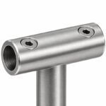 Articulated Wall Handrail Sleeve Bracket — Satin silver with bright-edge appearance concept
