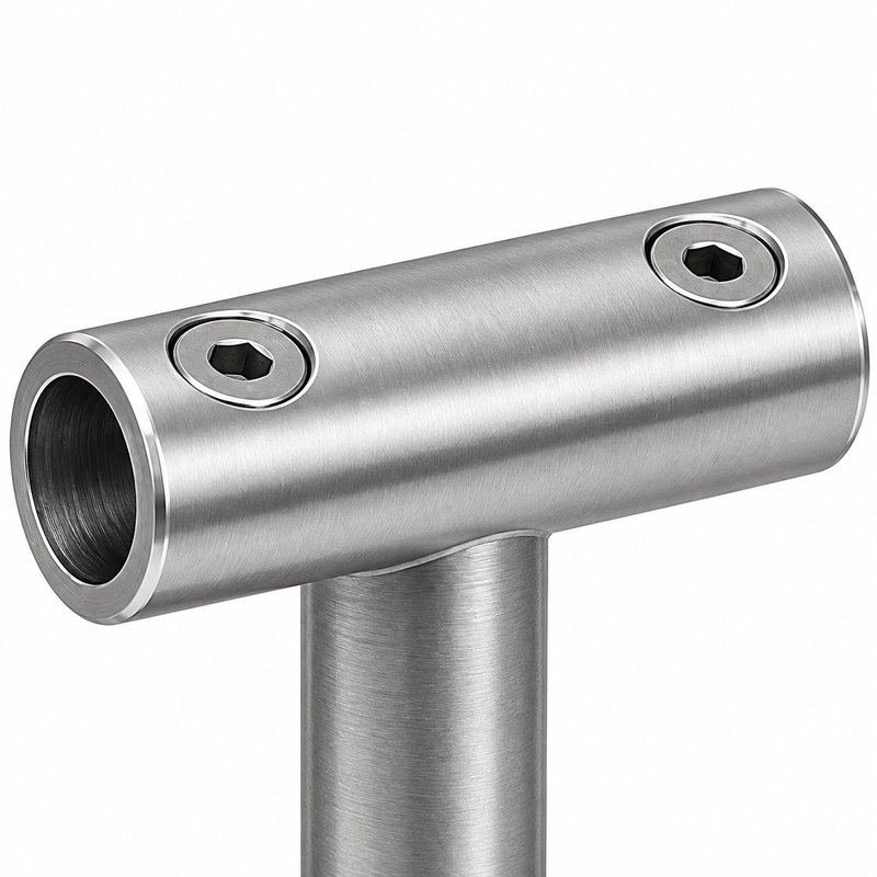 Articulated Wall Handrail Sleeve Bracket — Satin silver with bright-edge appearance concept