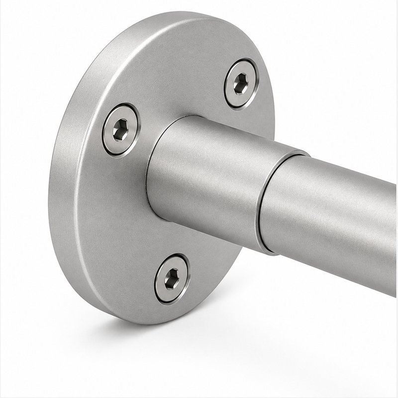 Telescopic Arm Wall Handrail Bracket — Matte silver appearance concept