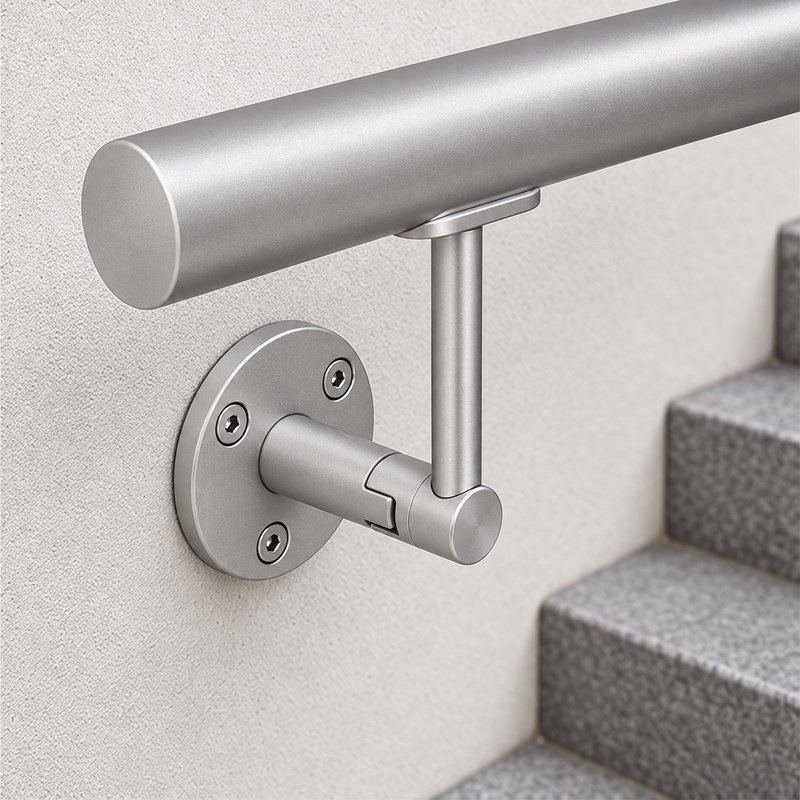 Telescopic Arm Wall Handrail Bracket — Matte silver appearance concept