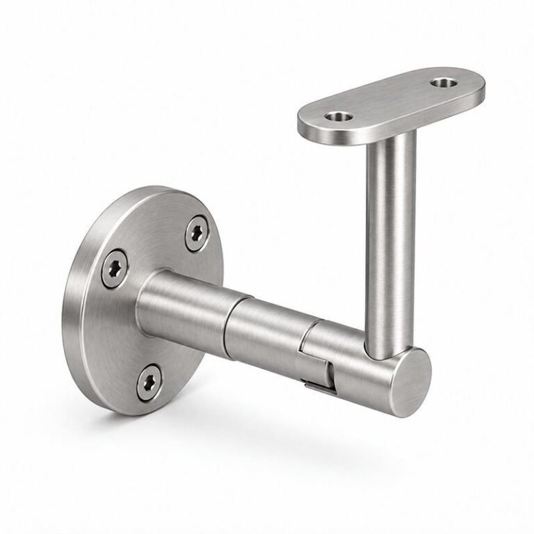 Telescopic Arm Wall Handrail Bracket — Fine-brushed silver appearance concept