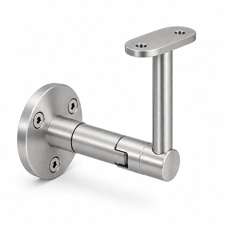 Telescopic Arm Wall Handrail Bracket — Fine-brushed silver appearance concept