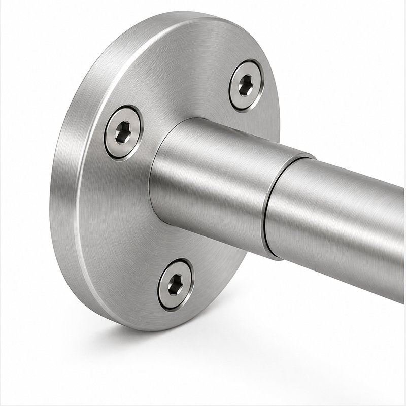 Telescopic Arm Wall Handrail Bracket — Fine-brushed silver appearance concept