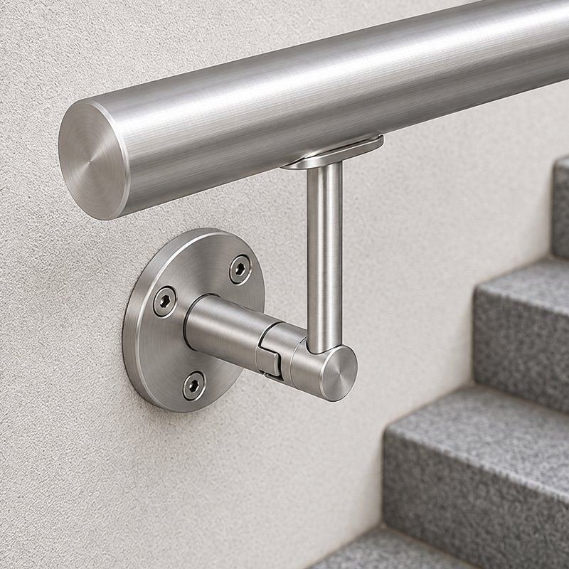 Telescopic Arm Wall Handrail Bracket — Fine-brushed silver appearance concept