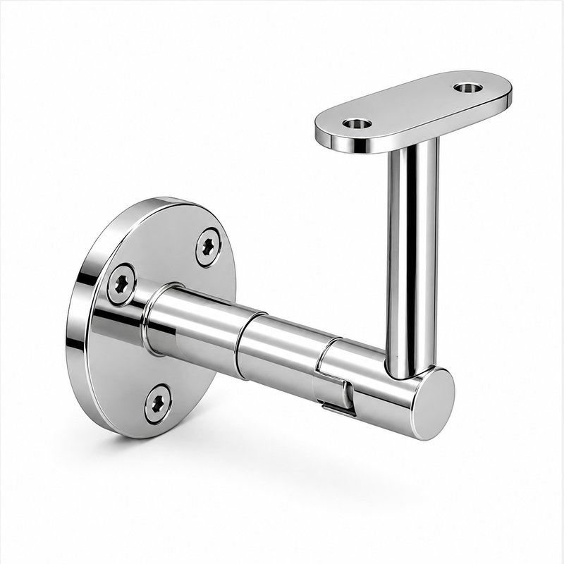 Telescopic Arm Wall Handrail Bracket — Reflective silver appearance concept