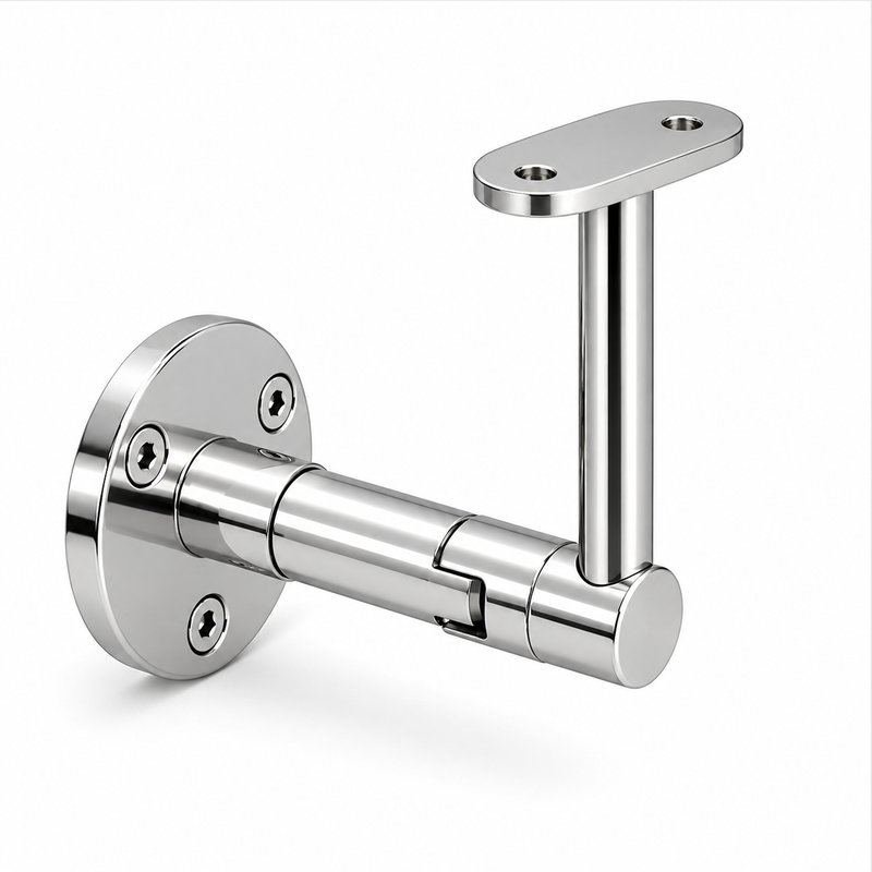 Telescopic Arm Wall Handrail Bracket — Reflective silver appearance concept