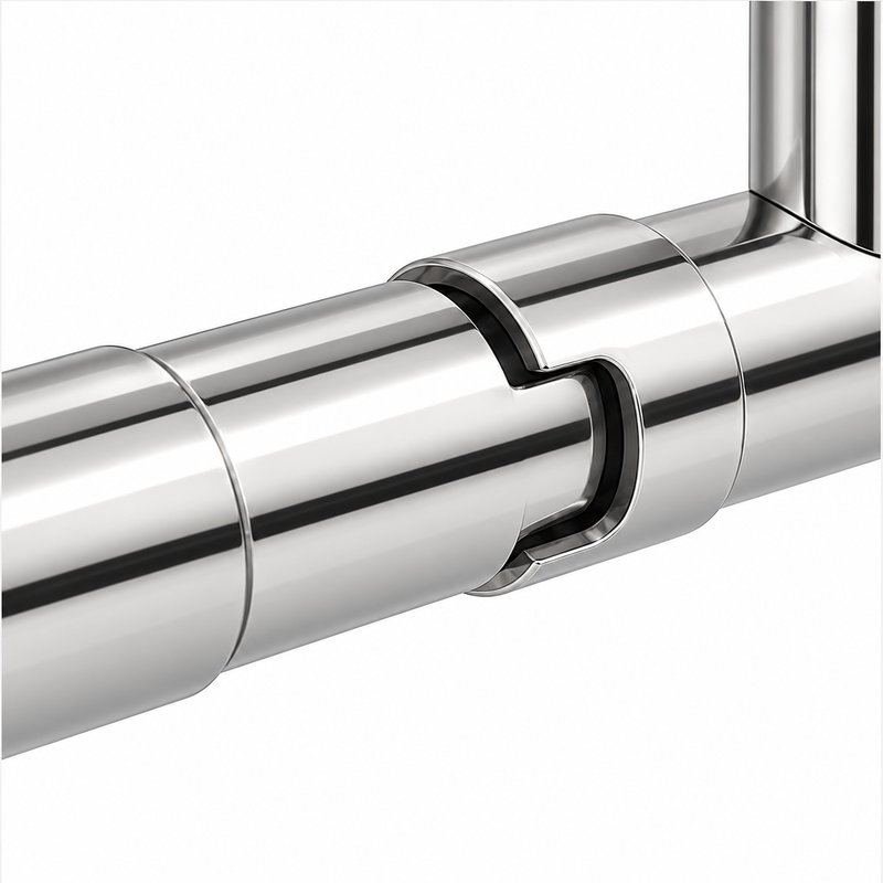 Telescopic Arm Wall Handrail Bracket — Reflective silver appearance concept