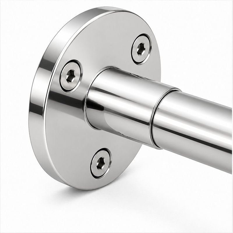Telescopic Arm Wall Handrail Bracket — Reflective silver appearance concept
