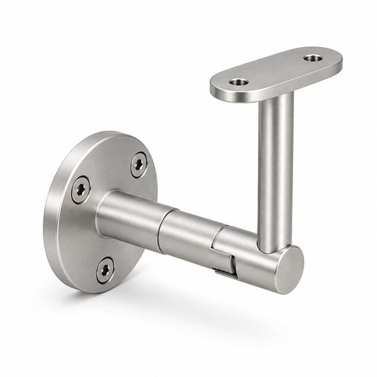 Telescopic Arm Wall Handrail Bracket — Satin silver appearance concept