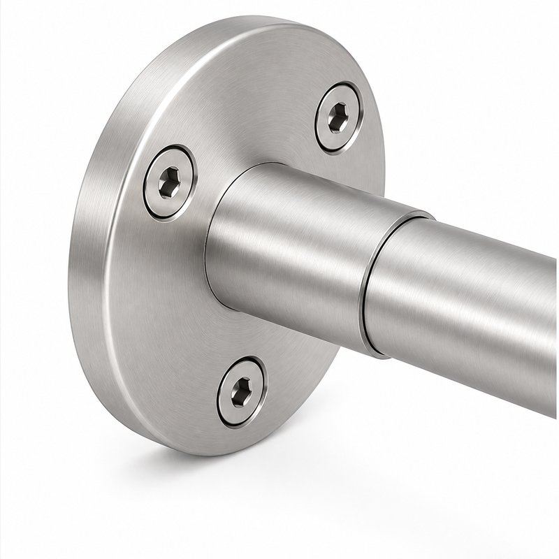 Telescopic Arm Wall Handrail Bracket — Satin silver appearance concept