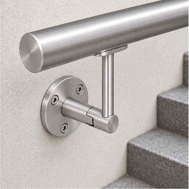 Telescopic Arm Wall Handrail Bracket — Satin silver appearance concept