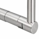 Telescopic Arm Wall Handrail Bracket — Satin silver with bright-edge appearance concept