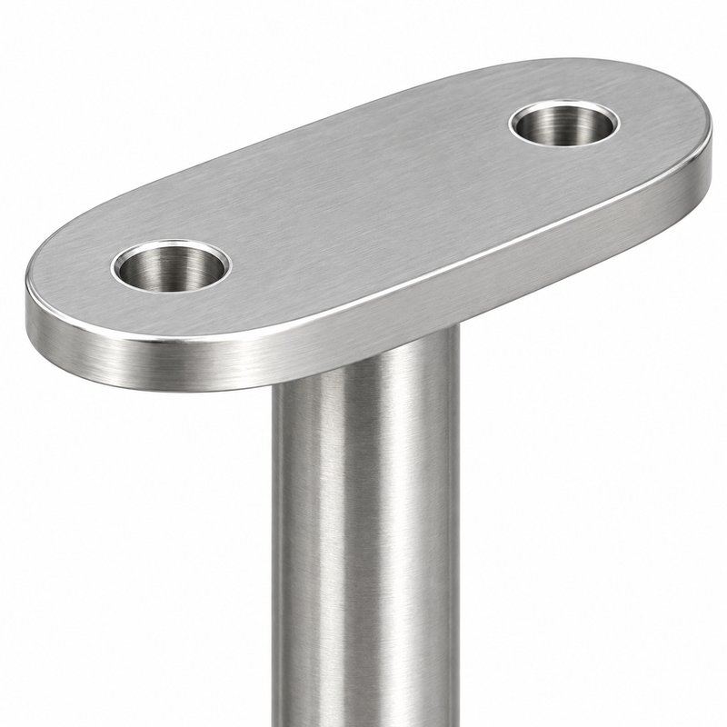 Telescopic Arm Wall Handrail Bracket — Satin silver with bright-edge appearance concept